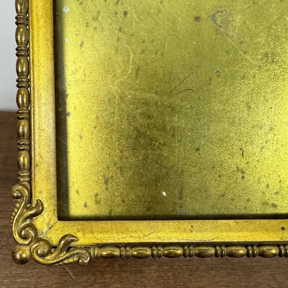 Vintage Gilded Brass 5x7 Picture Frame Ornate Hollywood Regency Easel Back